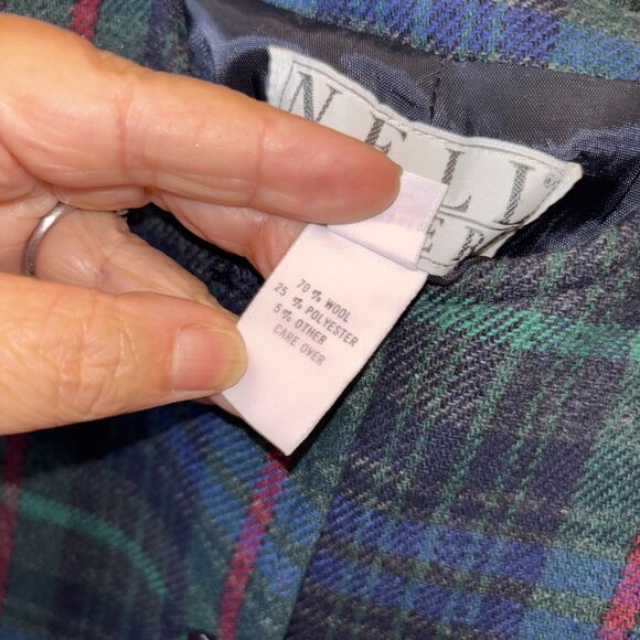 Nell Flowers Two piece Wool Blend skirt Set 14 Vintage Women Lined Plaid - Picture 5 of 16